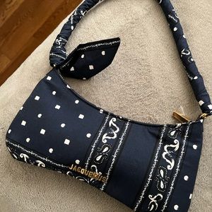 Jacquemus navy le raphia “le bisou” bag